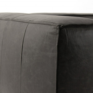CANAPEA EXETER REF. 24212, CULOARE NEAGRA, STIL CLASIC, DIN LEMN MASIV DE FRASIN SI PIELE, VIC - Img 4