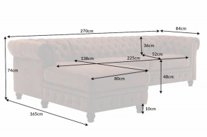 COLTAR 270CM, CHESTERFIELD, MARO ANTIC, DIN MICROFIBRA, DESIGN CLASIC, ARTIM GROUP SELECTION - Img 6