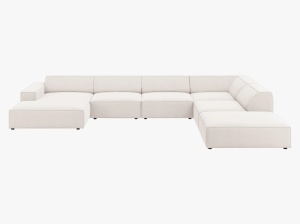 COLTAR JODIE, DREAPTA, 7 LOCURI, 364 CM, DIVERSE CULORI SI MATERIALE, DESIGN DEOSEBIT - Img 12