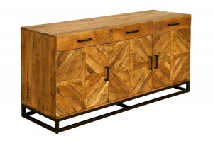 COMODA INFINITY HOME 160C, COD 39284, STIL VINTAGE DIN LEMN MASIV DE MANGO - Img 6