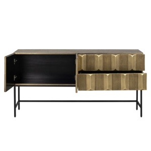 COMODA JAXX, 160 CM, AURIU/NEGRU, DIN MDF SI METAL, RICHMOND INTERIORS - Img 4
