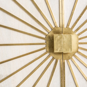 DULAP PREM REF. 25355, DIN METAL, MDF SI LEMN MASIV DE MANGO, ALB/AURIU, STIL CLASIC, VIC - Img 6
