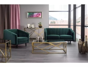 FOTOLIU CONFORTABIL ASPREY 1, VERDE BLUVEL 78/WENGE, TAPITERIE DIN CATIFEA SI PICIOARE DIN LEMN - Img 2