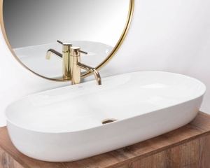 LAVOAR REA CLEO, ALB, 81 CM, DIN CERAMICA, CALITATE SUPERIOARA - Img 1