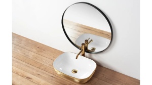 LAVOAR REA JENNY, 46,5 CM, ALB/AURIU, DIN CERAMICA, CALITATE SUPERIOARA - Img 2