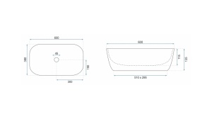 LAVOAR REA JOVITA, 60 CM, ALB/NEGRU, DIN CERAMICA, CALITATE SUPERIOARA - Img 6