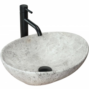 LAVOAR REA SOFIA, LIGHT STONE, EFECT DE PIATRA GRI DESCHIS, 41 CM, DIN CERAMICA, CALITATE SUPERIOARA - Img 5