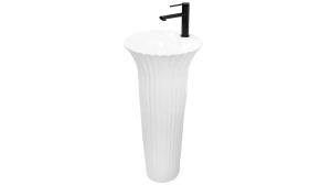 LAVOAR REA STATIV HOPE, 84 CM, ALB, DIN CERAMICA, CALITATE SUPERIOARA - Img 3