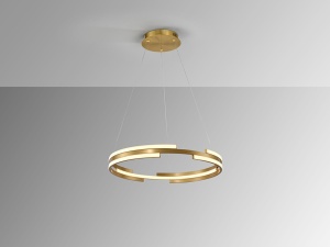 LUSTRA/PLAFONIERA CICLOS, 60 CM, AURIU/OPAL, DIN METAL, ALUMINIU SI SILICON, STIL MODERN - Img 3