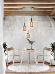 LUSTRA/PLAFONIERA MICRON, 36 CM, CROM/AURIU, DIN METAL SI ACRIL, STIL MODERN - Img 1