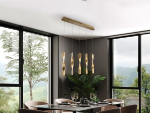 LUSTRA/PLAFONIERA TWIST, 77 CM, AURIU PERIAT/OPAL, DIN METAL, ALUMINIU SI ACRIL, STIL MODERN - Img 1