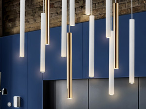 LUSTRA/PLAFONIERA VARAS, 50/300 CM, ALB MAT/AURIU/OPAL, DIN METAL SI ACRIL, STIL MODERN - Img 3