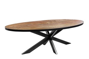 MASA DE SUFRAGERIE OVALA, MOUNTAIN SOUL 240CM, MDF, ASPECT DE PIATRA, INVICTA INTERIOR - Img 8