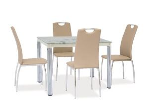 MASA DINING DAMAR II, 100x60, CREM/CROM, STIL MODERN, SIGNAL - Img 1