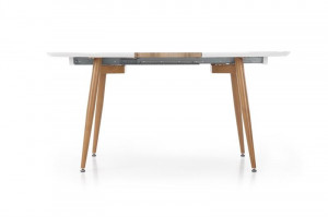 MASA DINING EXTENSIBILA EDWARD, STEJAR MIERE/ALB, 120/200 CM, BLAT DIN MDF SI PICIOARE DIN METAL , STIL MODERN, HALMAR - Img 9