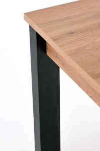 MASA DINING EXTENSIBILA GINO, STEJAR WOTAN/NEGRU, 100/135 CM, BLAT DIN PAL MELAMINAT, STIL VINTAGE - Img 7