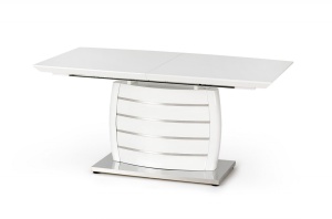 MASA DINING EXTENSIBILA ONYX, ALB/CROM, 160/200 CM, BLAT DIN MDF LACUIT SI PICIOR DIN METAL, STIL MODERN, HALMAR - Img 3