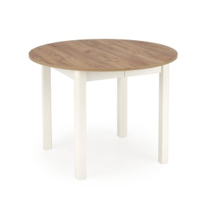 MASA DINING EXTENSIBILA RINGO, STEJAR CRAFT/ALB, 102/142 CM, DIN MDF SI FURNIR, STIL CLASIC - Img 8