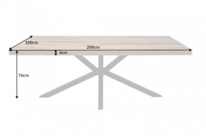 MASA DINING, GALAXY, 200CM, DIN LEMN MASIV PIN NATURAL, COD 40657, STIL INDUSTRIAL - Img 4