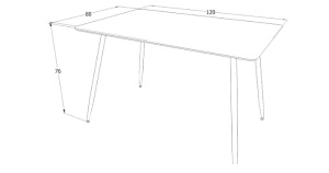 MASA DINING REMUS, 120 CM, NUC/NEGRU, BLAT DIN MDF SI PICIOARE DIN METAL, STIL MODERN - Img 6