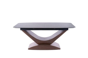 MASA EXTENSIBILA DOLCE, 180/240 CM, EFECT DE MARMURA GRI/NUC, DIN STICLA SECURIZATA, CERAMICA SI MDF, STIL MODERN - Img 5