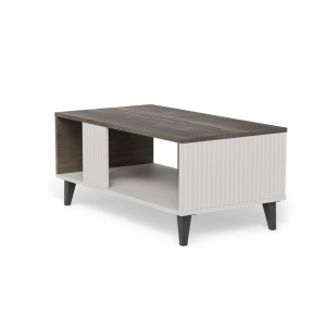 MASUTA DE CAFEA RANDOM 2 LAW-1, 92 CM, CASMIR/NUC/NEGRU, DIN MDF FURNIRUIT, POLIPROPILENA SI METAL, STIL MODERN - Img 2