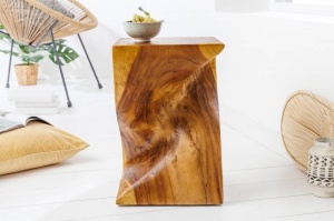 MASUTA DE CAFEA/TABURET 30CM, HELIX, LEMN MASIV, DESIGN MODERN - Img 4