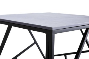 MASUTA DE CAFEA UNIVERSE 2 KWADRAT, EFECT DE MARMURA GRI/NEGRU, DIN MARMURA SI METAL, STIL MODERN, HALMAR - Img 6