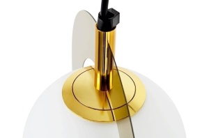 PENDUL AURORA, AURIU/ALB, DIN METAL SI STICLA, STIL MODERN, B2 - Img 4