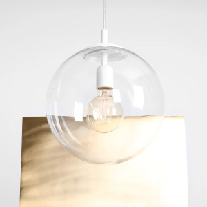 PENDUL GLOBE, 200 CM, ALB, DIN STICLA SI METAL, STIL MODERN - Img 3