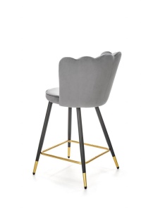 SCAUN DE BAR H106, GRI/NEGRU/AURIU, TAPITERIE DIN CATIFEA SI PICIOARE DIN METAL, STIL MODERN - Img 3
