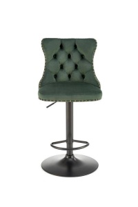 SCAUN DE BAR H117, VERDE/NEGRU, TAPITERIE DIN CATIFEA SI PICIOARE DIN METAL, STIL MODERN - Img 4