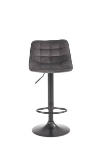 SCAUN DE BAR H95, GRI/NEGRU, TAPITERIE DIN CATIFEA SI PICIOARE DIN METAL, STIL MODERN - Img 3