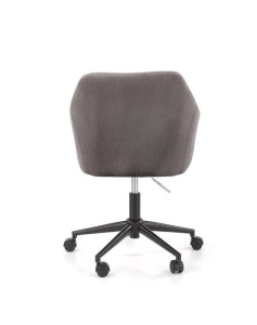 SCAUN DE BIROU FRESCO, GRI/NEGRU, TAPITERIE DIN CATIFEA SI PICIOARE DIN METAL, STIL MODERN - Img 5