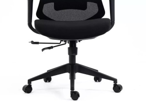 SCAUN DE BIROU PIVOTANT ERGON, NEGRU/NEGRU, TAPITERIE DIN TEXTIL SI PLASA SI PICIOR DIN PLASTIC, STIL MODERN - Img 6