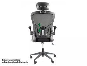 SCAUN DE BIROU PIVOTANT Q-060, NEGRU/NEGRU, TAPITERIE DIN STOFA SI PLASA SI PICIOR DIN PLASTIC, STIL MODERN - Img 5
