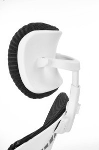 SCAUN DE BIROU SOCKET, ALB/NEGRU, TAPITERIE DIN STOFA/PLASA SI PICIOARE DIN METAL, STIL MODERN - Img 6