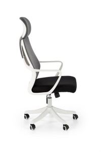 SCAUN DE BIROU VALDEZ 2, ALB/NEGRU/GRI, TAPITERIE DIN STOFA/PLASA SI PICIOARE DIN METAL, STIL MODERN, HALMAR - Img 5