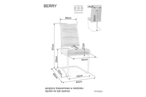 SCAUN DINING BERRY, GRI INCHIS 18/NEGRU MAT, TAPITERIE DIN STOFA SI PICIOARE DIN METAL, STIL MODERN - Img 5