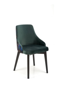 SCAUN DINING ENDO, VERDE BLUVEL 78/MULTICOLOR/NEGRU, CU TAPITERIE DIN CATIFEA SI PICIOARE DIN LEMN MASIV, STIL CLASIC - Img 6