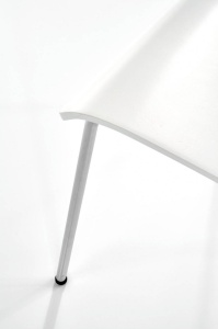 SCAUN DINING K155, ALB/CROM, PLACAT INDOIT SI PICIOARE DIN METAL, STIL MODERN - Img 5