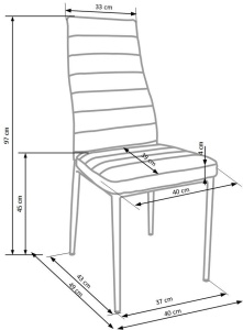 SCAUN DINING K354 GRI/CROM STIL MODERN HALMAR - Img 2
