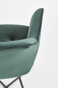 SCAUN DINING K377, VERDE INCHIS/NEGRU, CU TAPITERIE DIN CATIFEA SI PICIOARE DIN METAL, STIL MODERN - Img 6