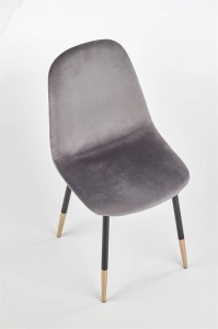 SCAUN DINING K379, GRI/NEGRU/AURIU, CU TAPITERIE DIN CATIFEA SI PICIOARE DIN METAL, STIL MODERN - Img 2