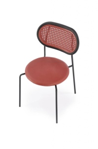 SCAUN DINING K524, BORDO/NEGRU, DIN RATTAN, PIELE ECOLOGICA SI PICIOARE DIN METAL , STIL MODERN - Img 6