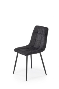 SCAUN DINING K547, NEGRU/NEGRU, TAPITERIE DIN STOFA SI PICIOARE DIN METAL, STIL MODERN - Img 1