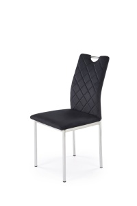 SCAUN DINING K578, NEGRU 66/CROM, TAPITERIE DIN CATIFEA SI PICIOARE DIN METAL, STIL MODERN - Img 1
