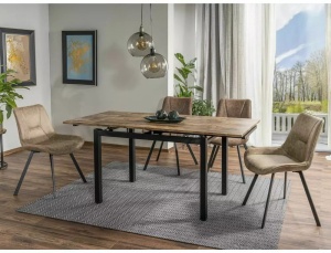 SCAUN DINING LINK, BEJ TAP. 230/NEGRU MAT, TAPITERIE DIN MICROFIBRA SI PICIOARE DIN METAL, STIL MODERN - Img 3