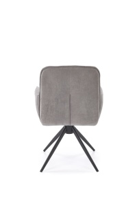 SCAUN DINING PIVOTANT K574, GRI/NEGRU, TAPITERIE DIN STOFA SI PICIOARE DIN METAL, STIL MODERN - Img 4
