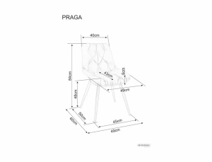 SCAUN DINING PRAGA, GRI DESCHIS BLUVEL 03/NEGRU MAT, TAPITERIE DIN CATIFEA SI PICIOARE DIN METAL, STIL MODERN - Img 4